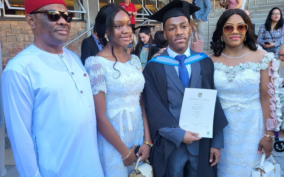 Wike’s son graduates from university of Exeter in UK