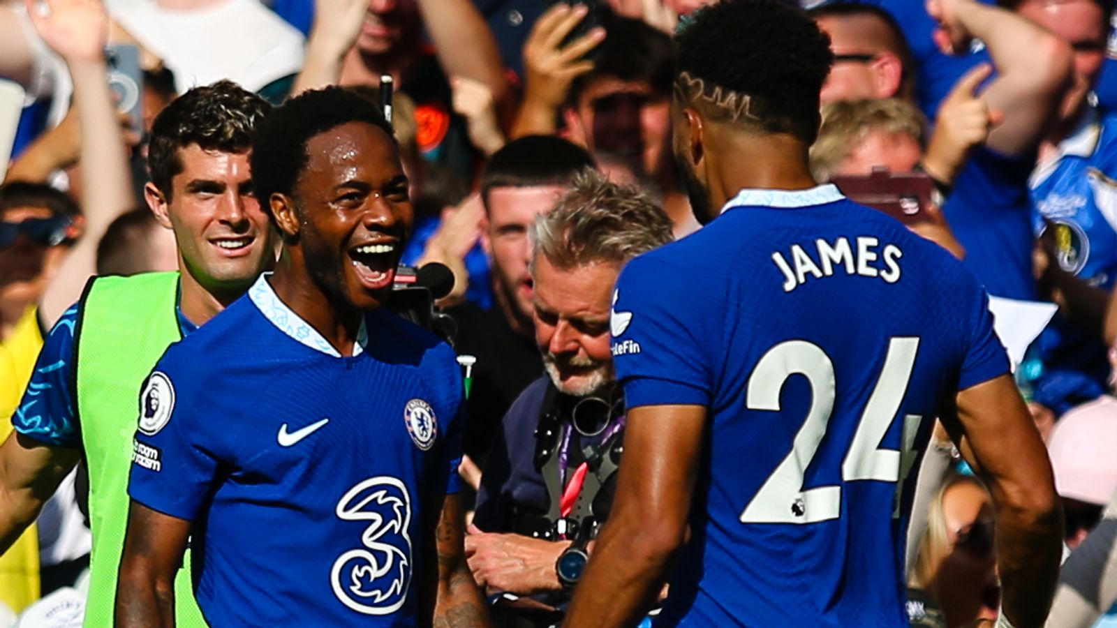 Chelsea 2-1 Leicester: Raheem Sterling scores twice and Conor Gallagher sent off