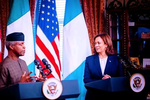 Prof yemi Osibanjo meets his US counterpart Kamala Harris