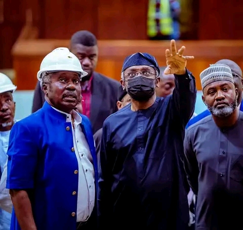 Gbajabiamila inspects ongoing Work in the Chamber