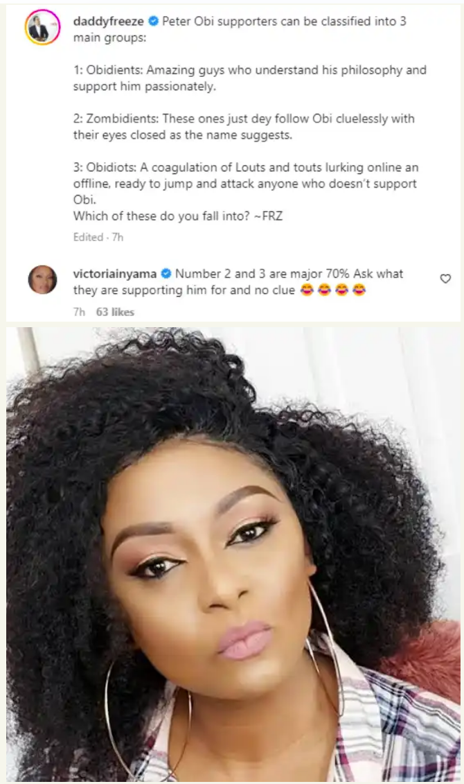 Victoria Inyama says 70% of Peter Obi fans are ‘Zombidients’ and ‘Obi-idiots’