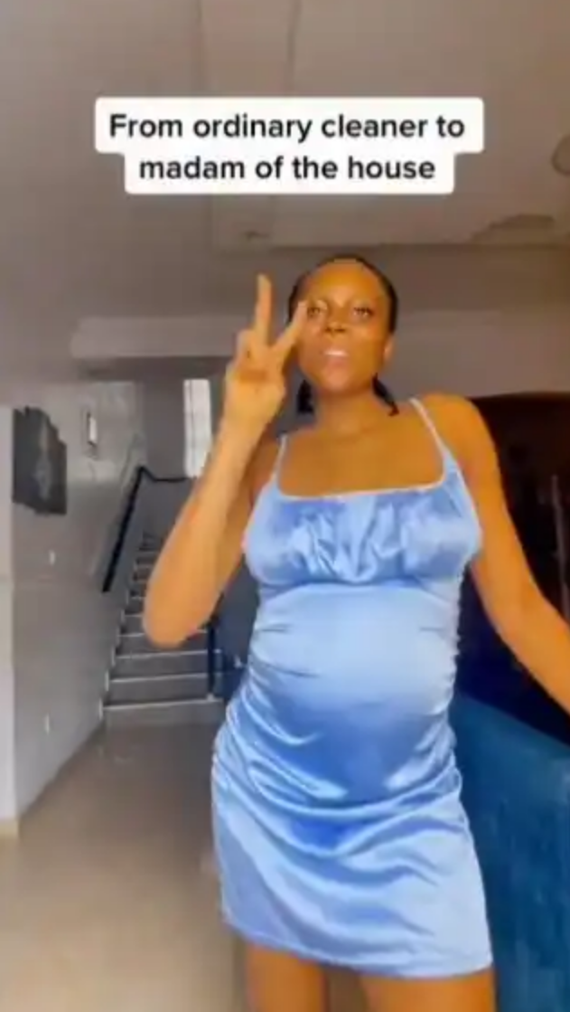 Lady Celebrates As She Got Elevated From Cleaner To ‘ Madam Of The House’ (Video, Pix)