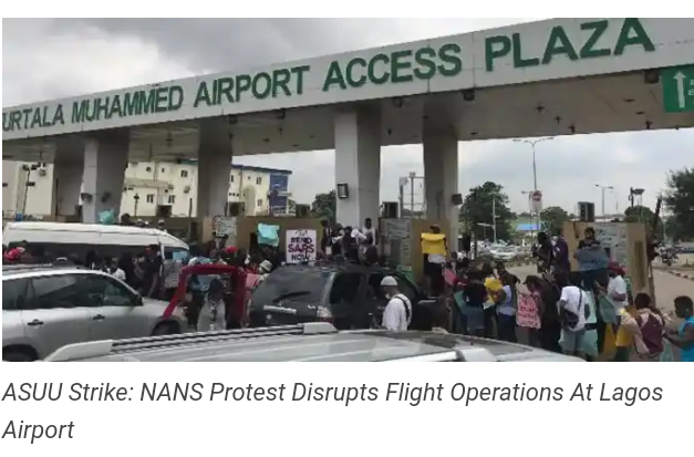 ASUU Strike: NANS Protest Disrupts Flight Operations At Lagos Airport