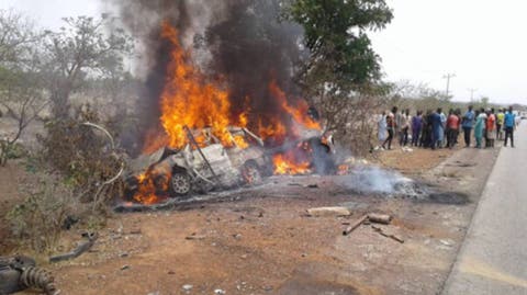 Fire Kills 20 in Oyo Bus Collision