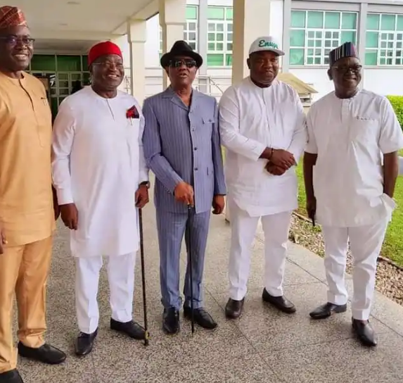 Wike, Ortom, Ugwuanyi, Ikpeazu, Makinde Meet In Enugu Over Peter Obi