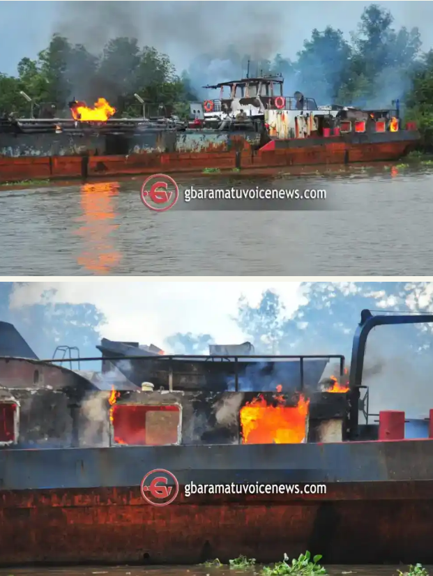 Army Destroys 1500 Metric Tonne Vessel Captured By Tompolo (