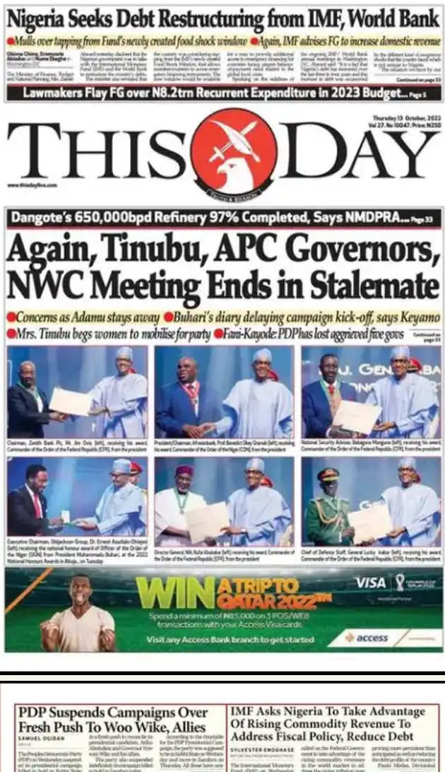 Again APC Governors Disagree With Tinubu Over Campaign Matters