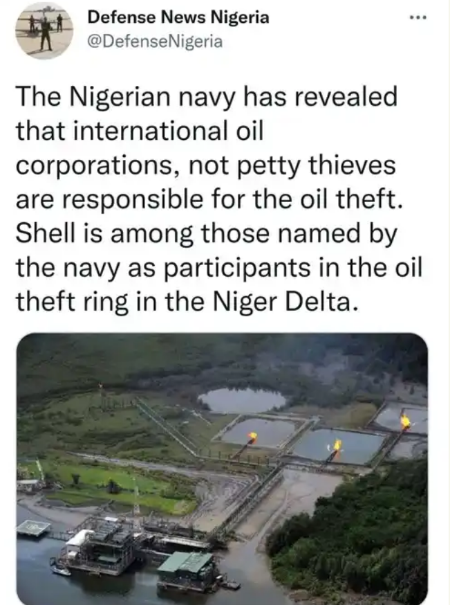 Shell, Others Responsible For Oil Theft – Nigerian Navy