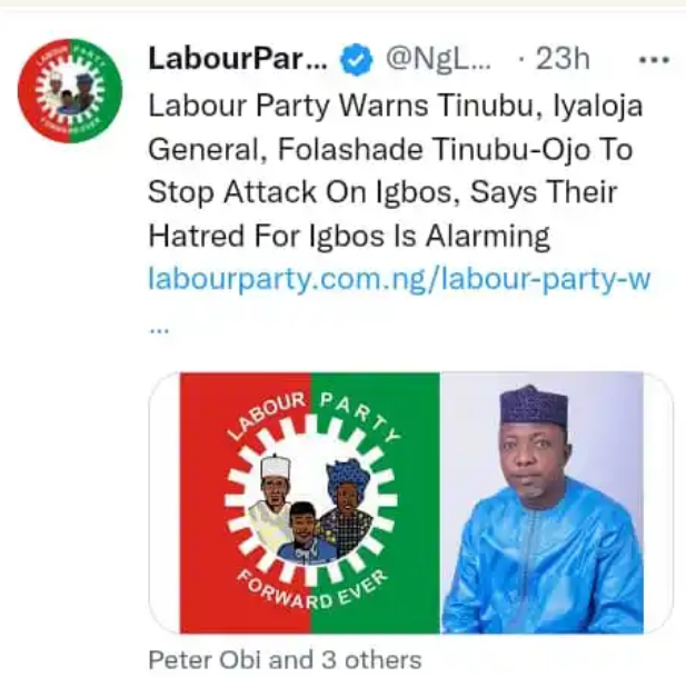 Labour Accuses Tinubu And Folashade Tinubu-Ojo Of Attacking Igbo Traders