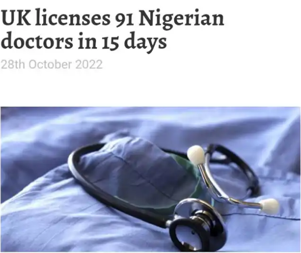 UK Licenses 91 Nigerian Doctors In 15 Days