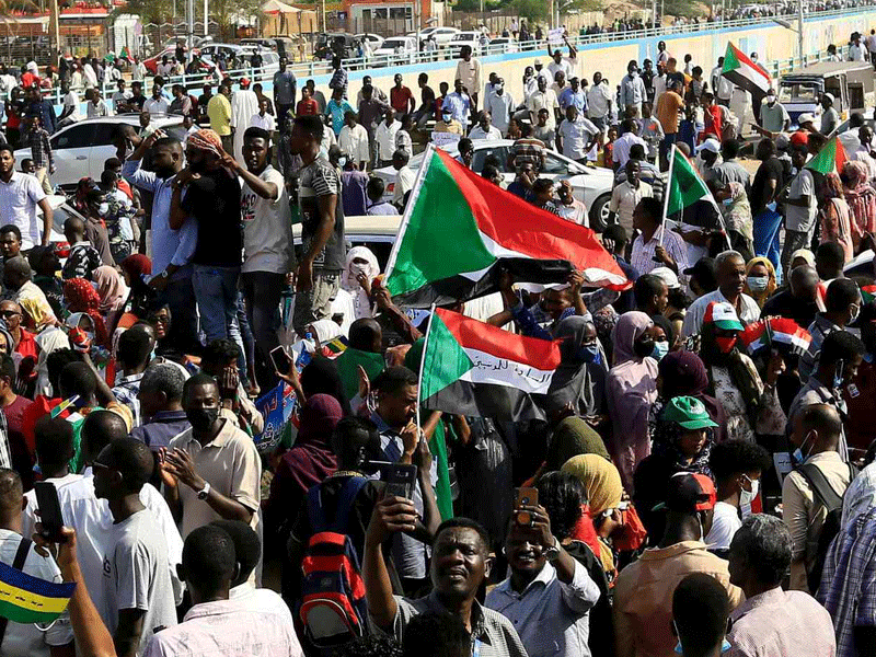 Protesters Gather in Sudan on Coup Anniversary Amid Internet Blockage