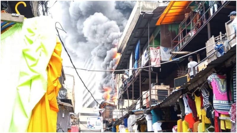 Fire Guts Balogun Market in Lagos, Destroys Goods