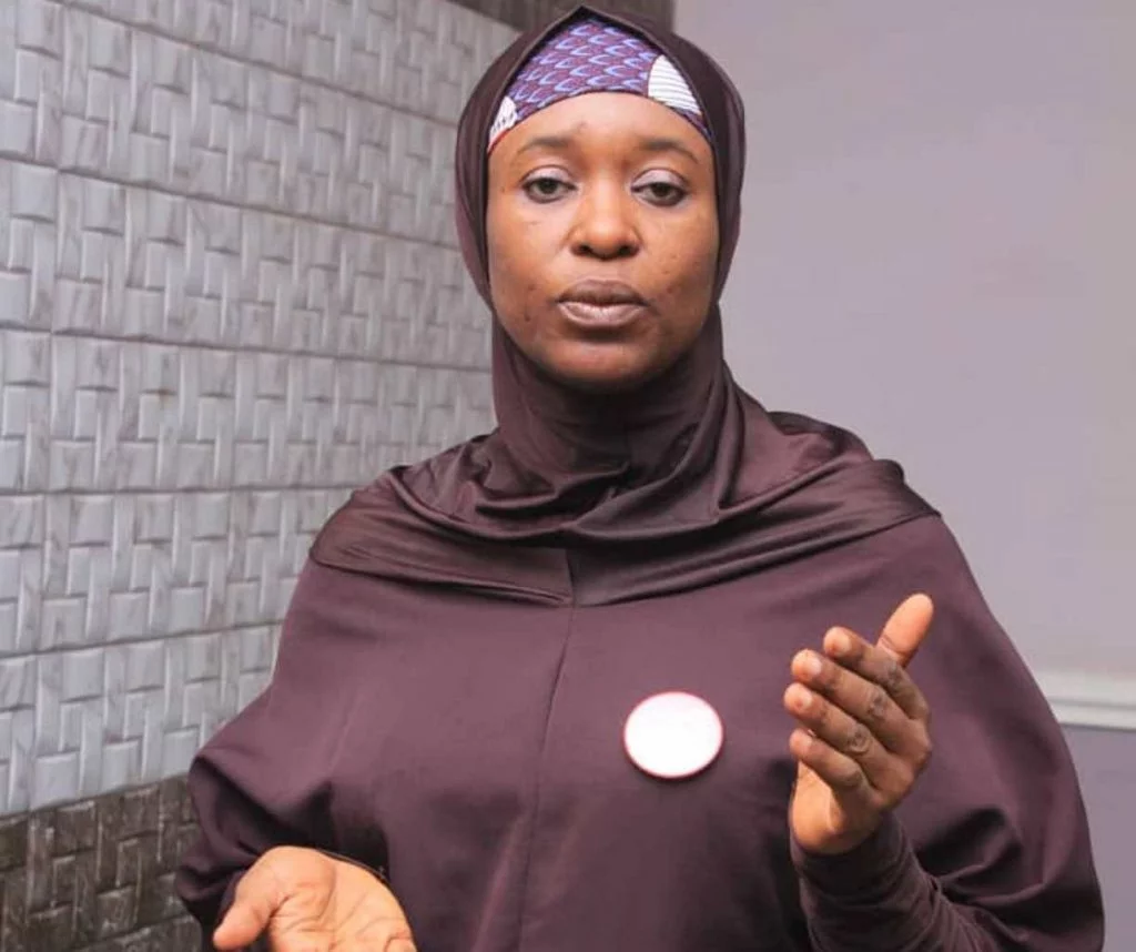 Aisha Yesufu Refuses To Stand During Rendition Of Reintroduced National Anthem [VIDEO]