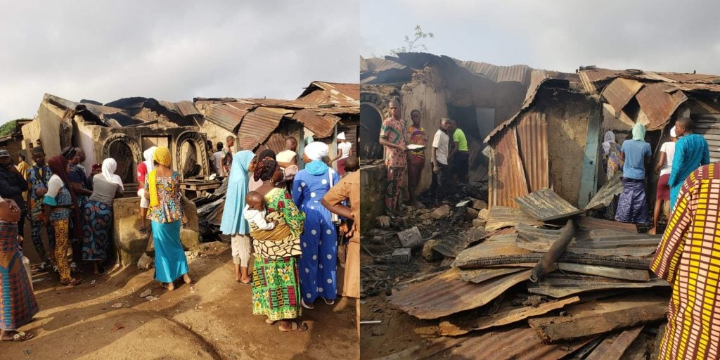 Fire engulfs shops in Osun, goods worth millions of naira destroyed(pics)