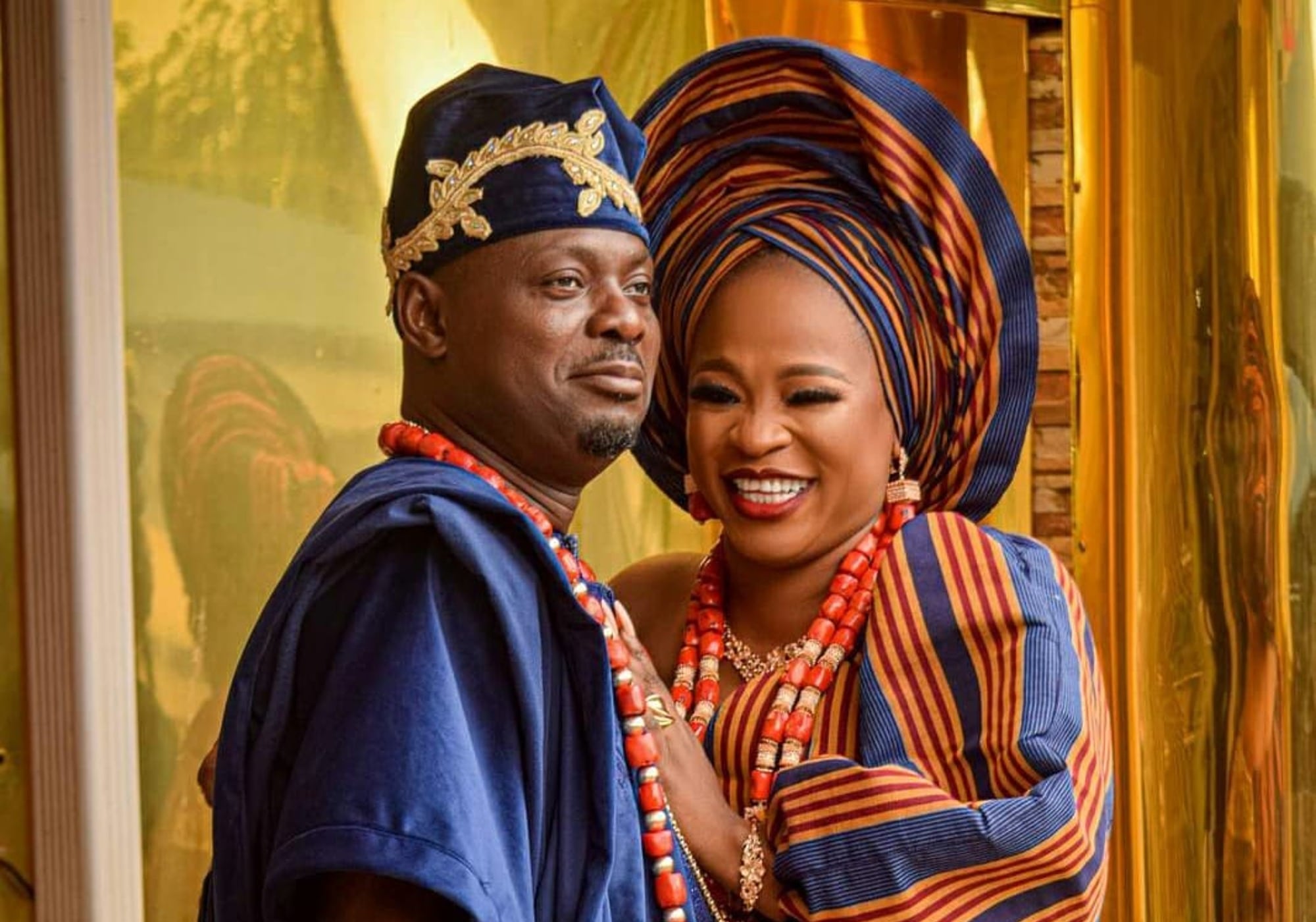 Nollywood Actor Kunle Afod reunites with his wife, Desola.