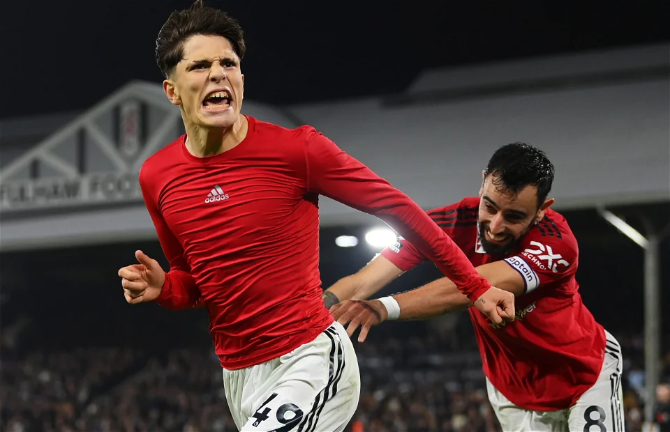 Man United Downs Fulham 2 – 1 with 93rd Minutes Goal By Garnacho