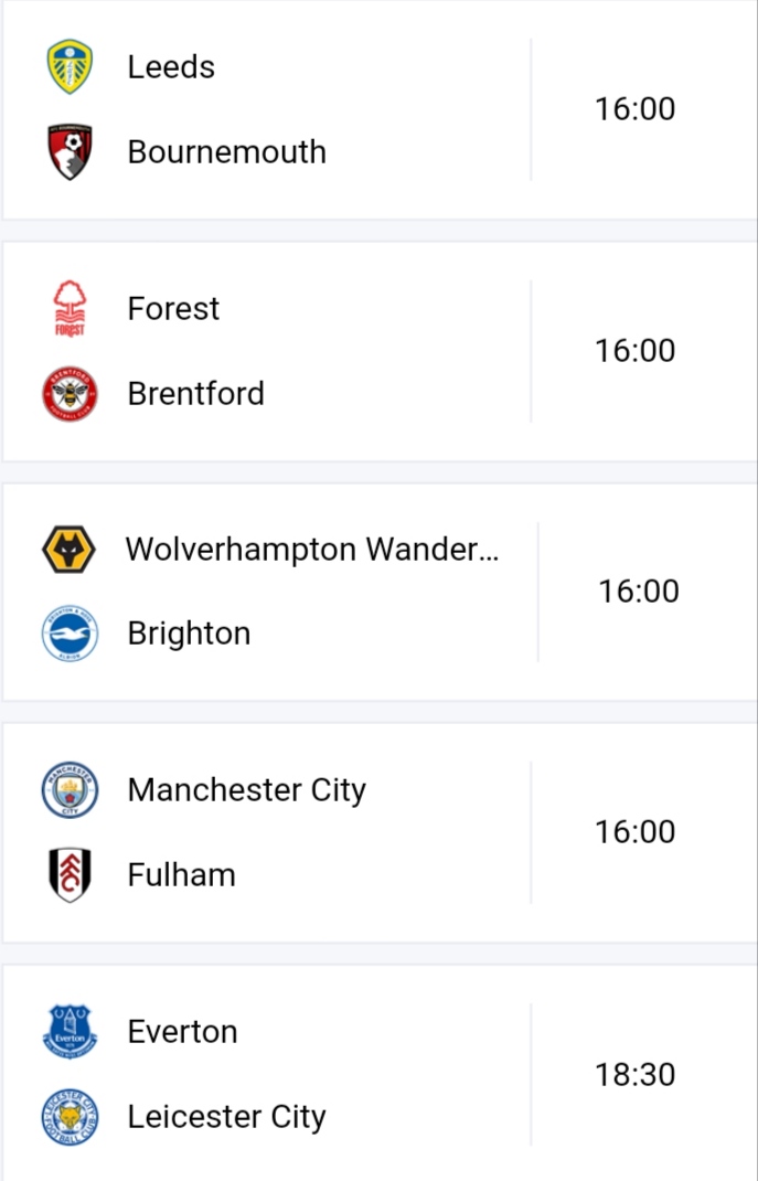 Football Fixtures Across the Popular Leagues Today (05/11/2022)