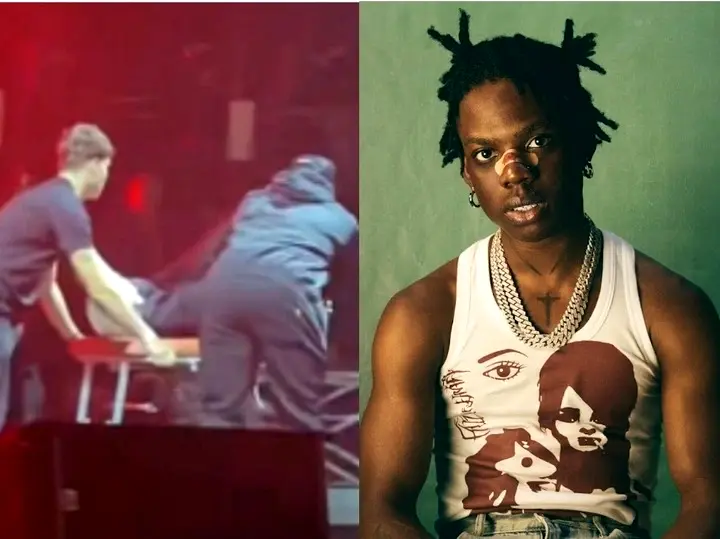 Rema fakes collapse on stage during O2 Concert in UK