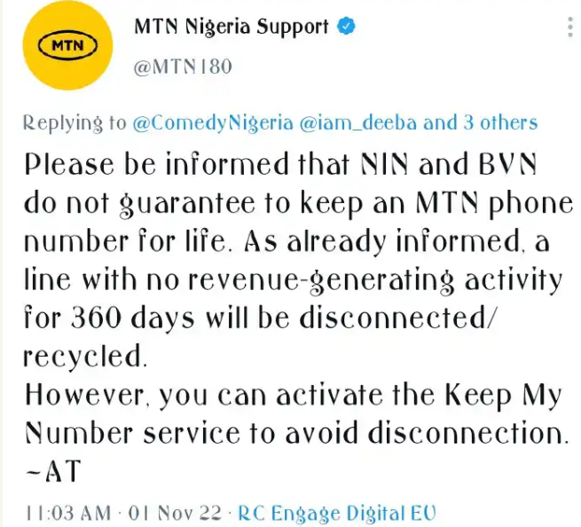 MTN To Disconnect Any Line Unused For 12 Months