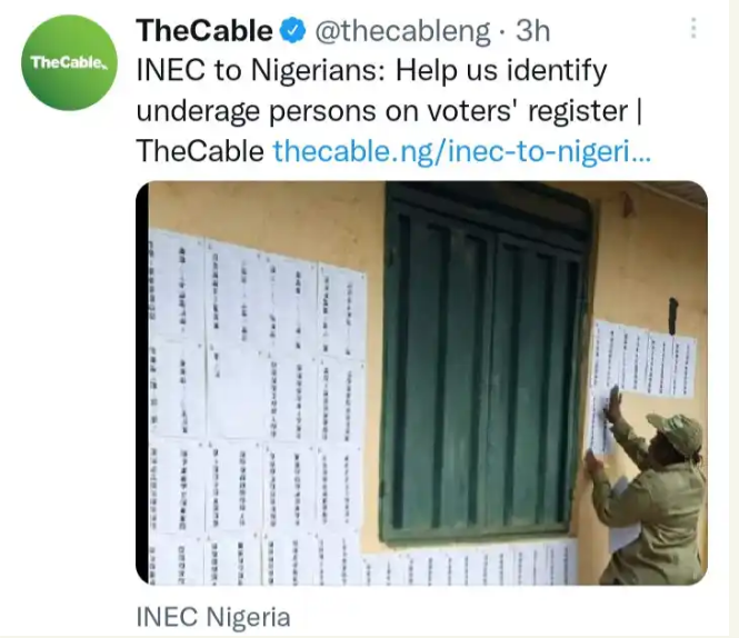 Help Us Identify Underage Persons On Voters’ Register- INEC Tells Nigerians