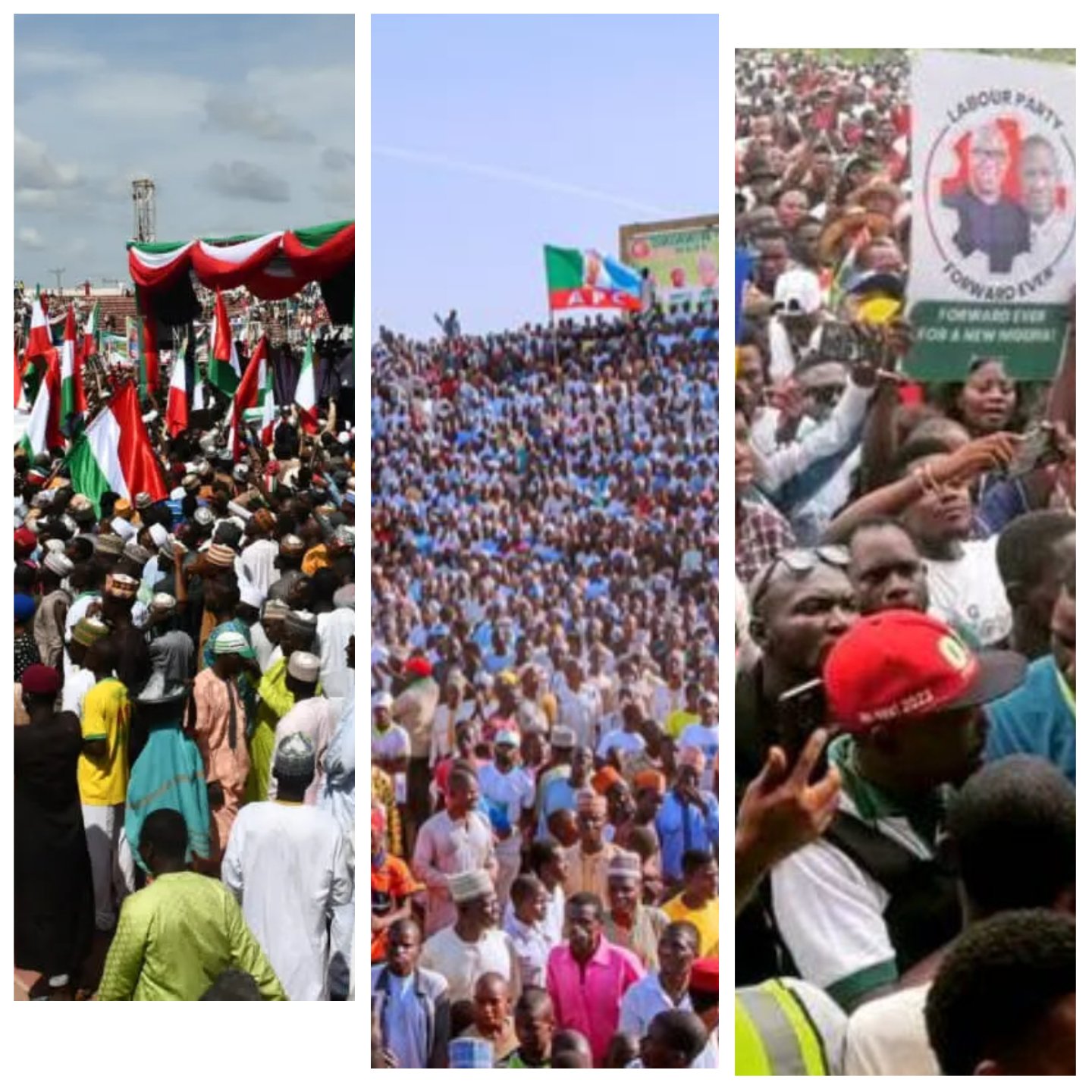 2023 polls: APC, PDP, LP compete for crowd, claim dominance