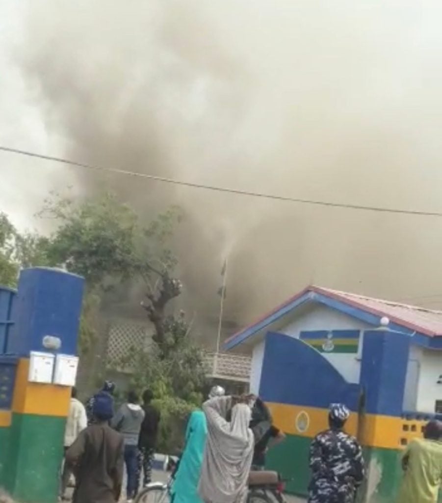 BREAKING: Kano police headquarters on fire