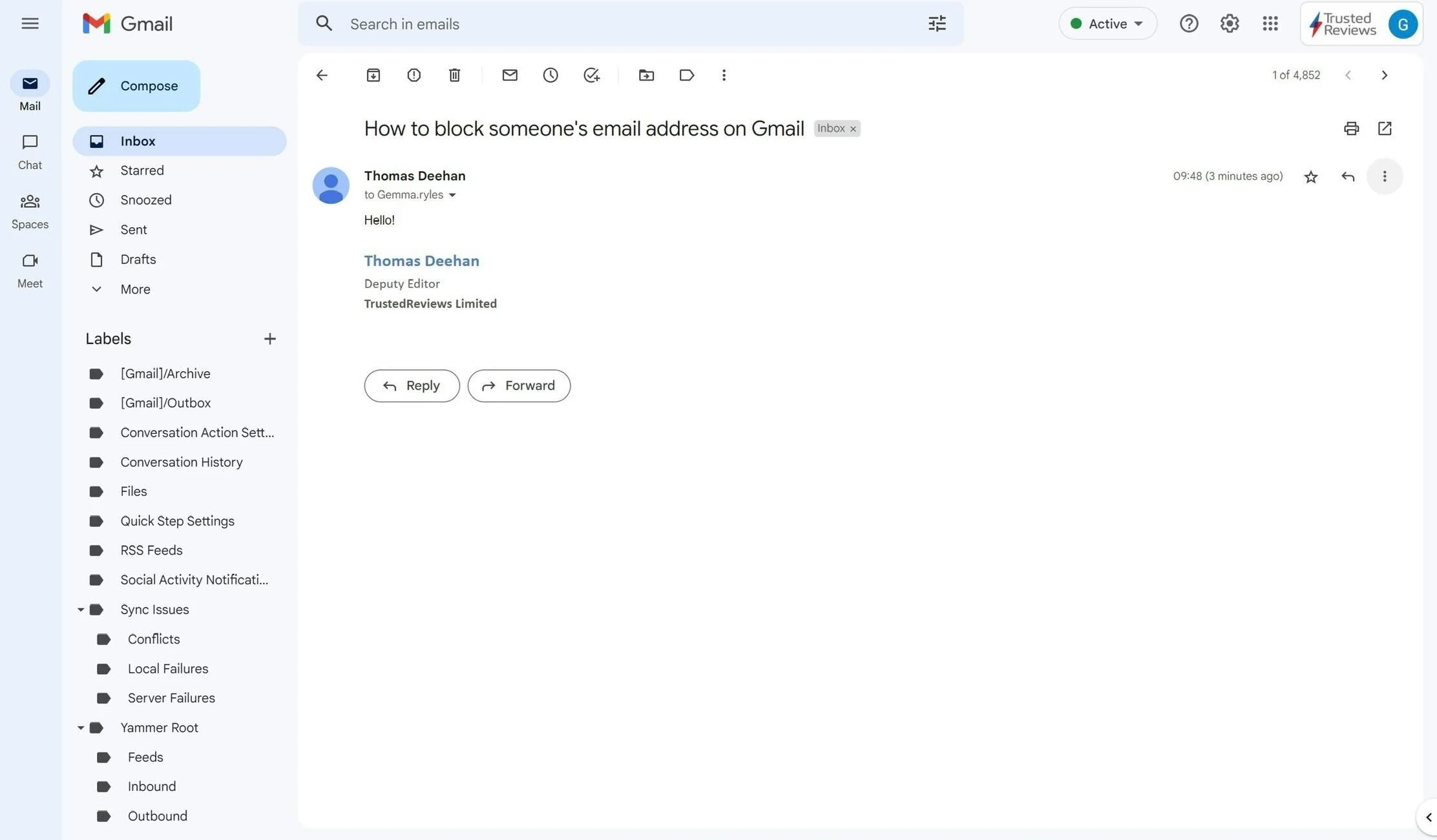 How to block someones email address on Gmail 2