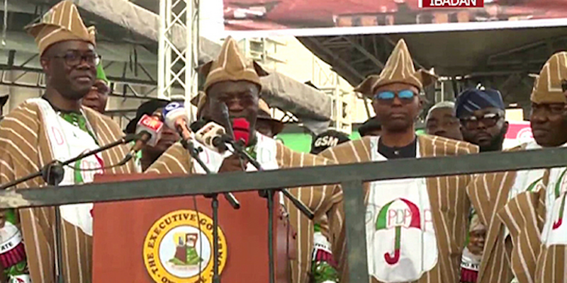 Chants of ‘Atiku, Atiku’ as Makinde Launches Second Term Campaign