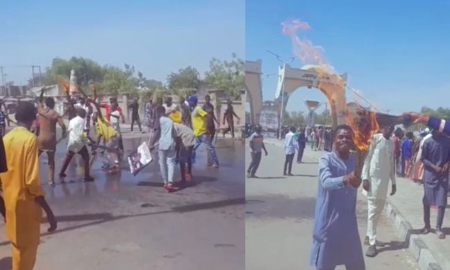 Adamawa Residents Troop Out To Wash Off “APC Stains” [Video]