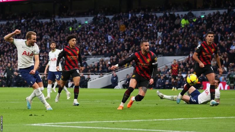 Kane scores record goal as Spurs beat Man City