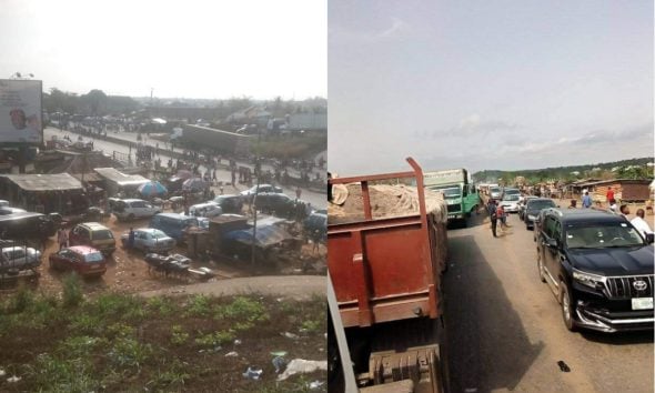 Fuel, Cash Scarcity: Protesters barricade Benin-Lagos expressway in Ore, Ondo State