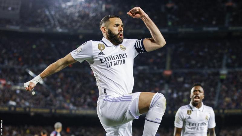 Benzema scores hat-trick as Madrid thrash Barcelona to reach Copa del Rey final. [FT: 0–4]