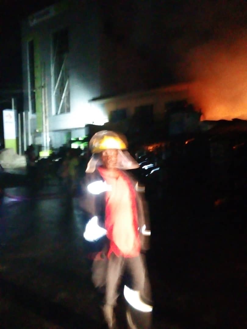 Agbeni market on fire in Ibadan