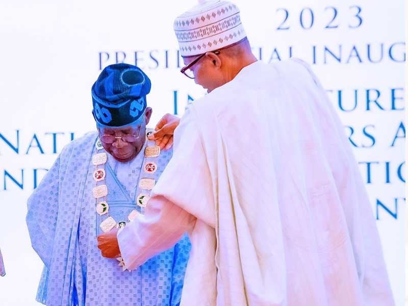 Buhari Confers GCFR, GCON on Tinubu, Shettima, Hands over Transition Documents to President-elect 