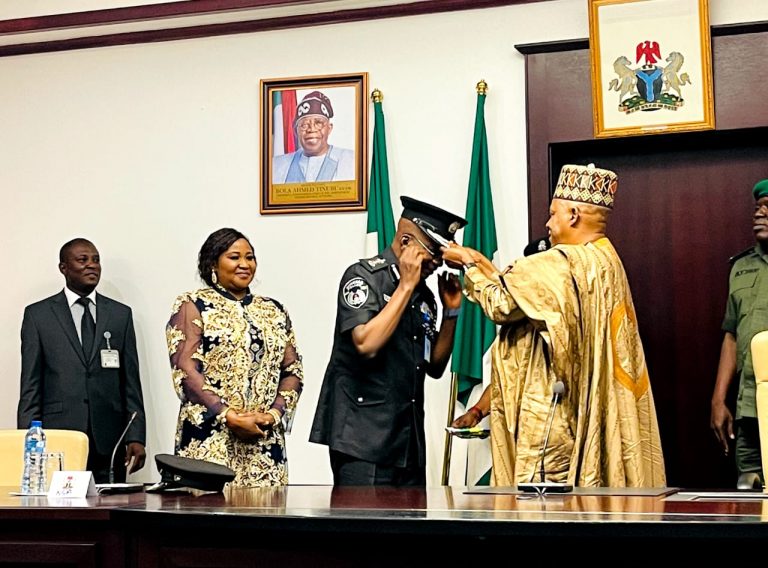 Shettima decorates new acting IG, Egbetokun[Photos]