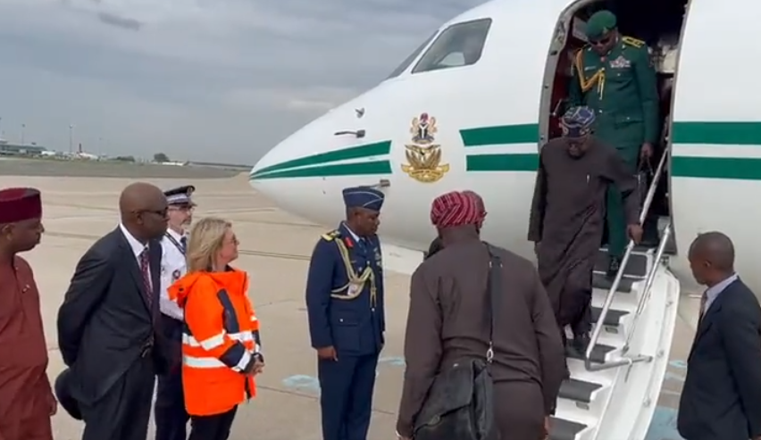 Tinubu arrives Paris for Global Summit [VIDEO]