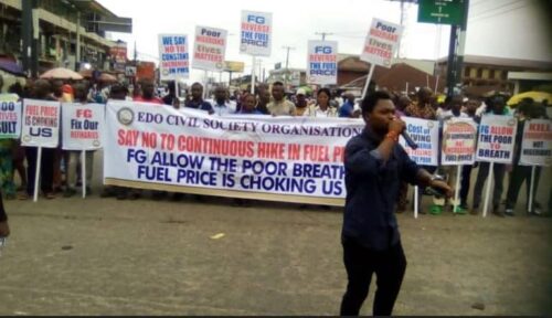 Protests in Edo over hardship caused by fuel subsidy removal