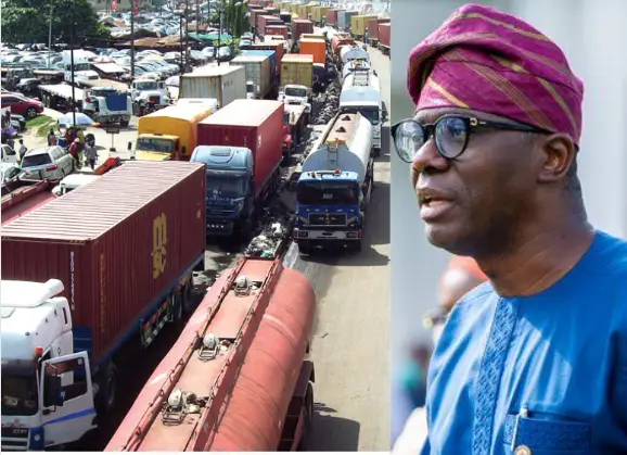 Apapa Gridlock: Truckers defy Sanwo-Olu’s directive, return, block road