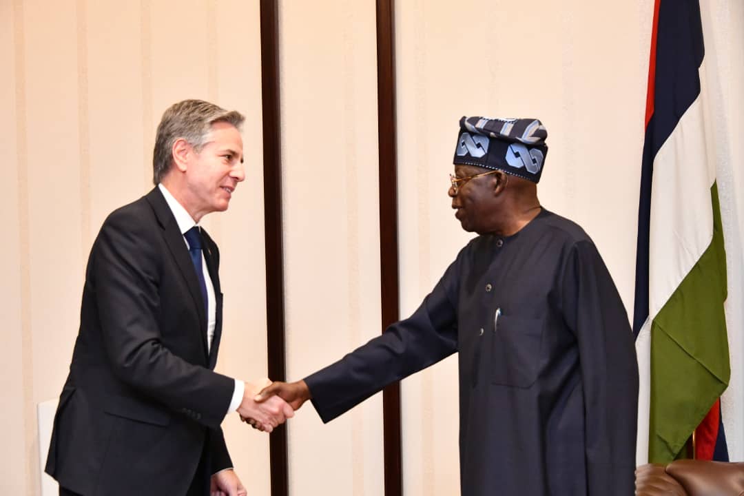 Tinubu hosts US Secretary of State at Aso Rock