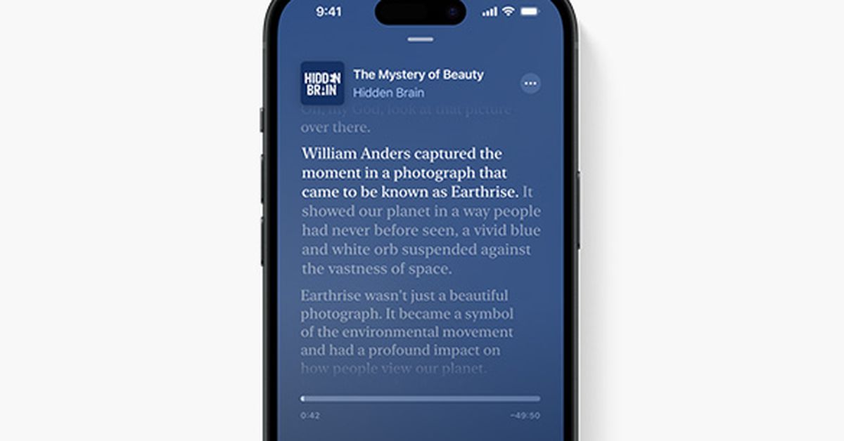 Apple Podcasts is getting auto-generated transcripts with iOS 17.4