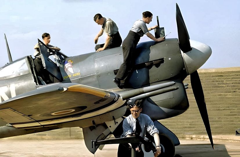 Hawker Typhoon Mark IB, at RAF Colerne, Wiltshire 1943. (Photo)