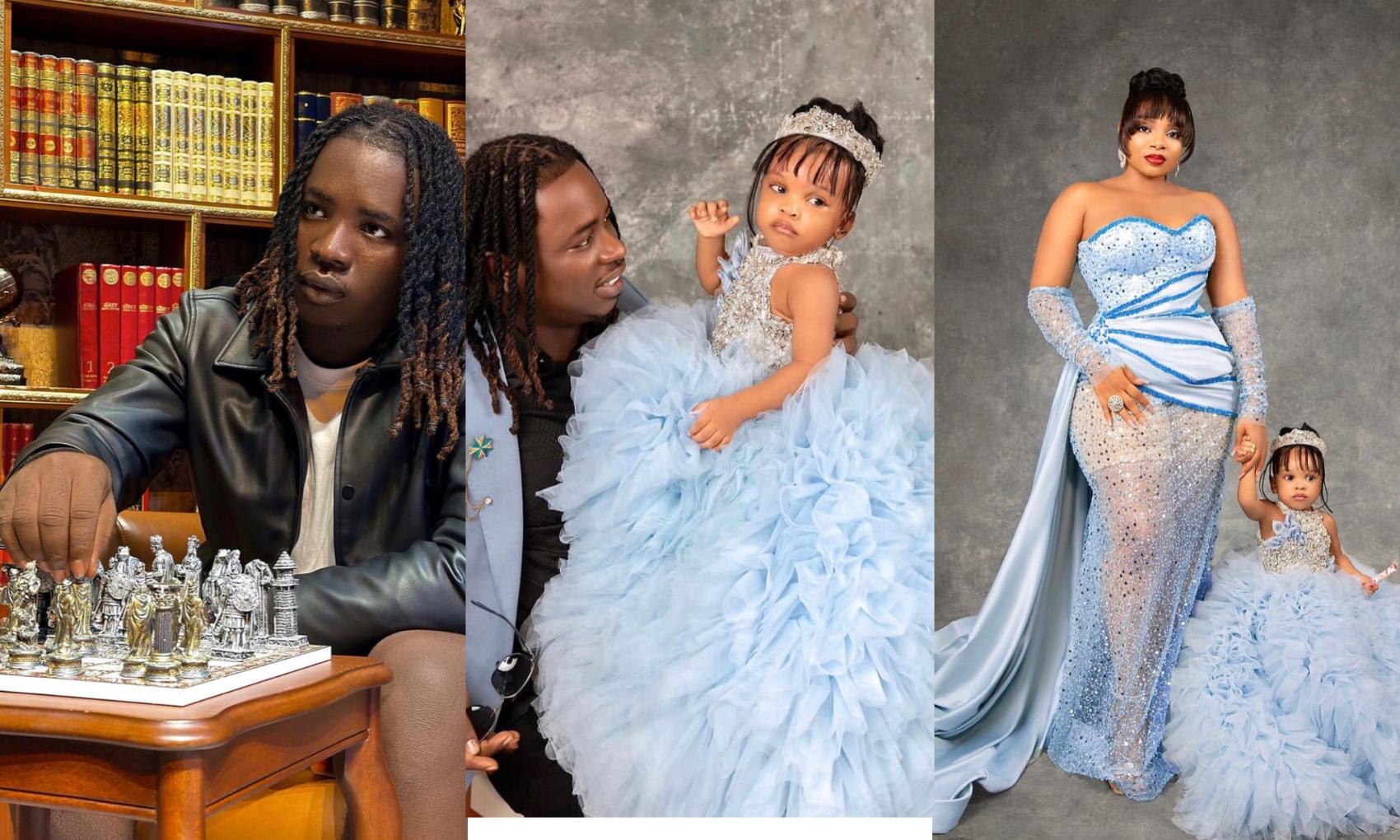 “You wan scatter her engagement” Reactions as Lord Lamba publicly acknowledges his daughter from baby mama Queen Mercy Atang for the first time