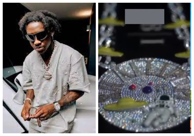 “World wide plutomania lie na normal thing” – Shallipopi draws attention online as he invested 10 BTC (N866M) in a new diamond neck chain