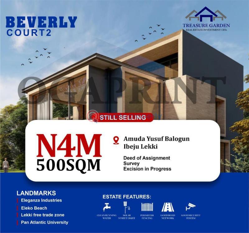 Residential Land at Beverly Court Phase 2 Behind Itunu Yusuf Amuda Free Trade Zone Ibeju-Lekki Lagos (PID: 2PBJHR)