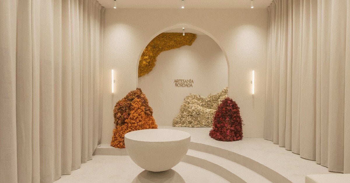 clap studio’s floral installation at spain showroom welcomes spring