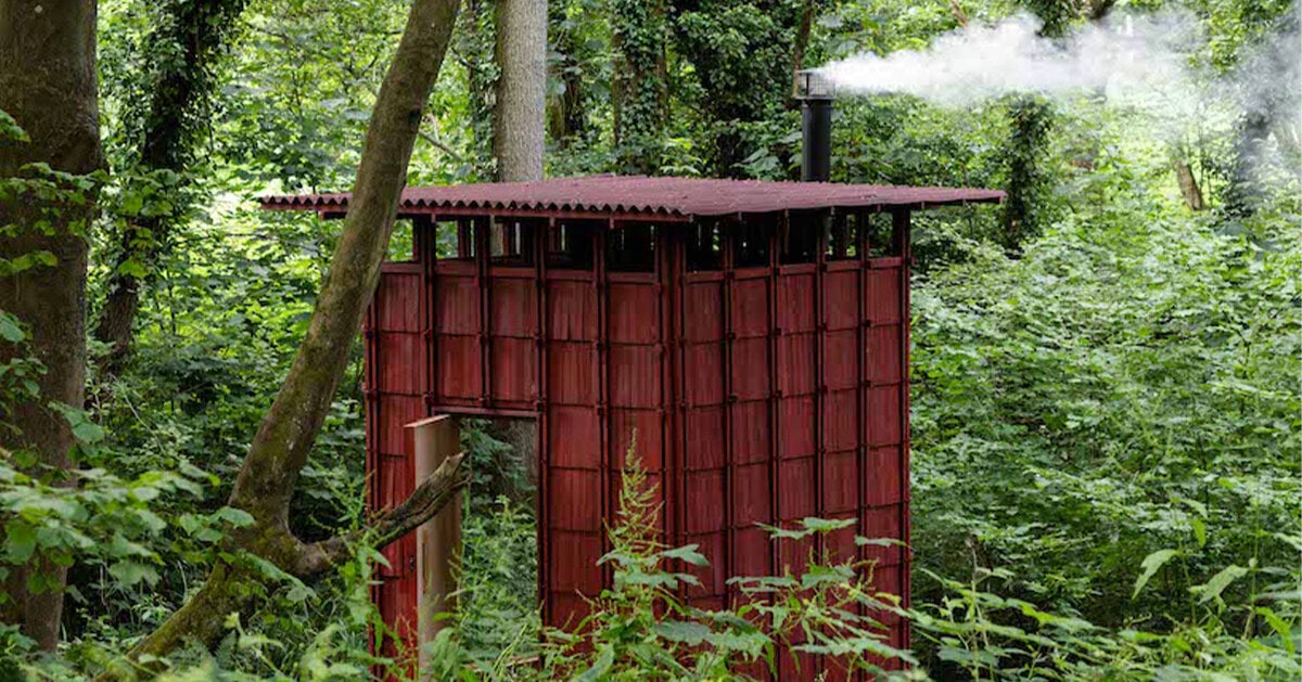 built works’ scandinavian-like drying shed sauna nestles in east sussex