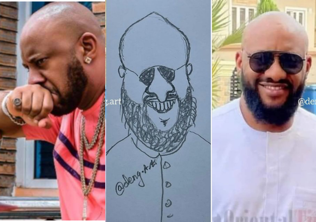 “See my head” – Yul Edochie contemplates arresting artist over funny portrait