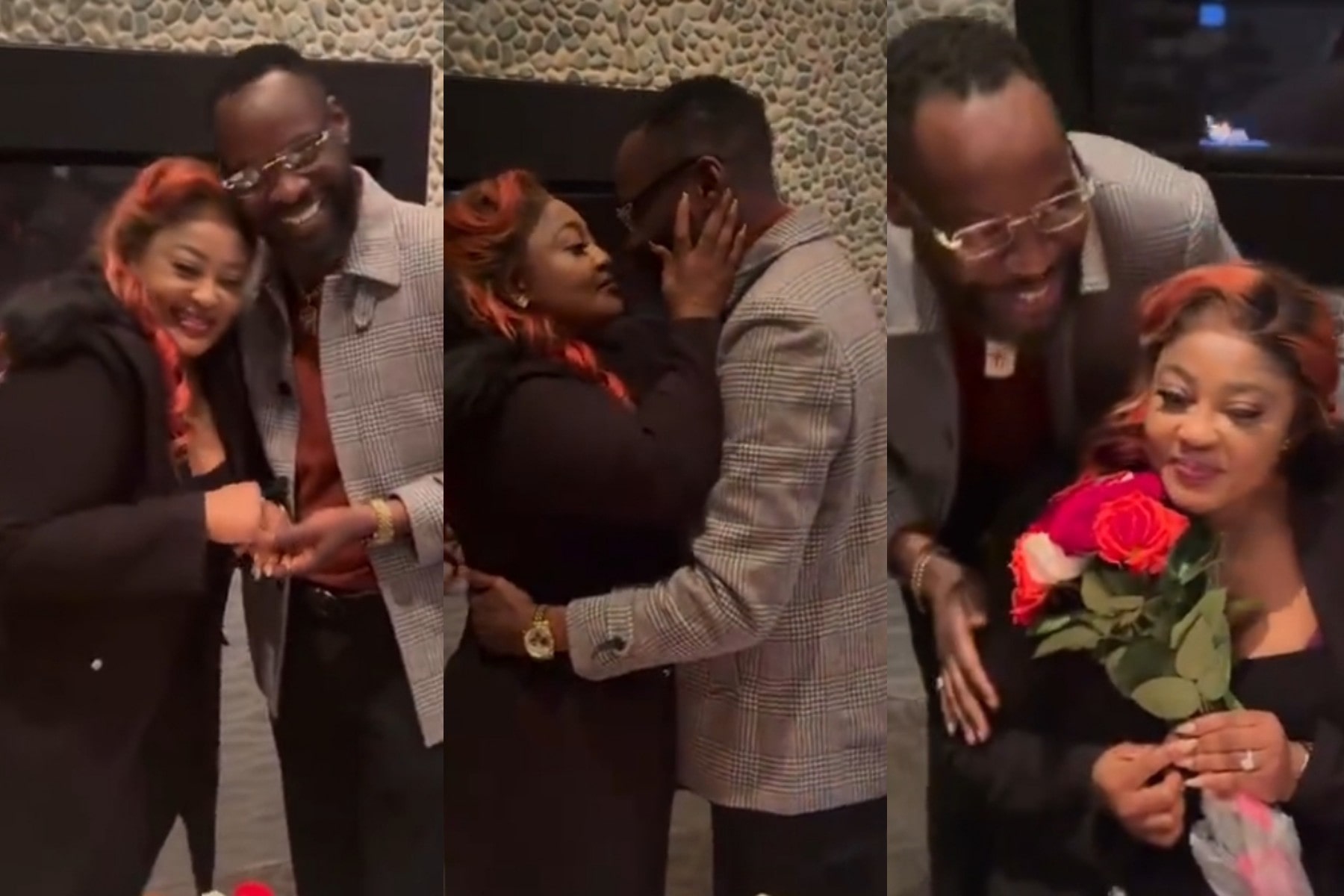 “Thought you wanted to form spiritual husband” Reactions as Biodun Okeowo finally unveils the face of her fiance (Video)