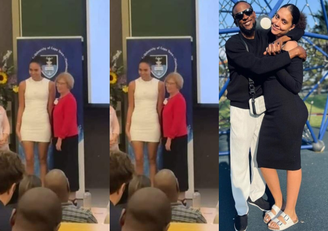 Supportive Husband – Moment BBNaija Omashola shouts ‘Warri’ As wife receives award In School