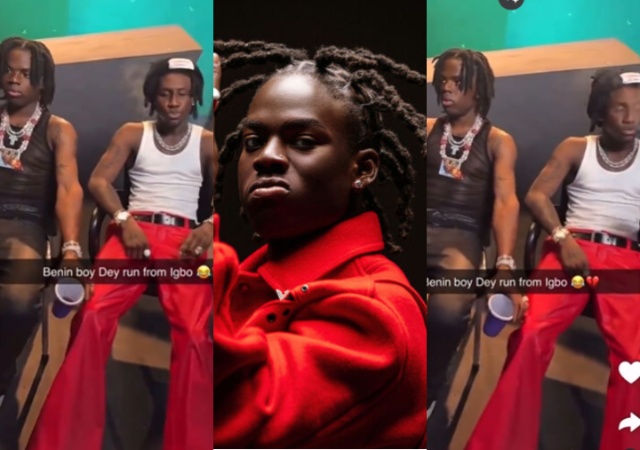 “So, He Doesn’t Smoke?” – Rema Flees with Speed of Light as Shallipopi Offers Him Igbaux in The Studio